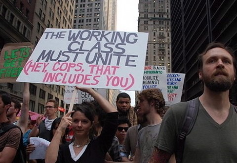 Occupy Wall Street marchers on Sept. 30. (Thomas Good/NLN)
