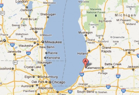 Covert, Mich., originally named "Deerfield," is located near the shore of Lake Michigan. (Google Maps)